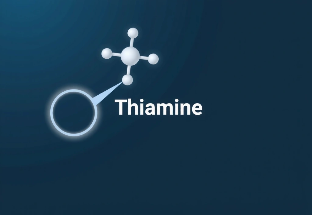 Representación molecular de la Tiamina (B1).